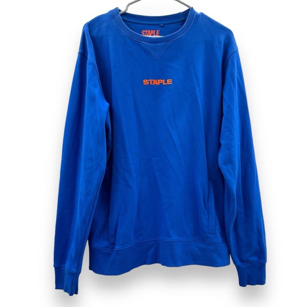 Staple‎ Pigeon Blue Long Sleeve Crewneck Pullover Sweater Size M